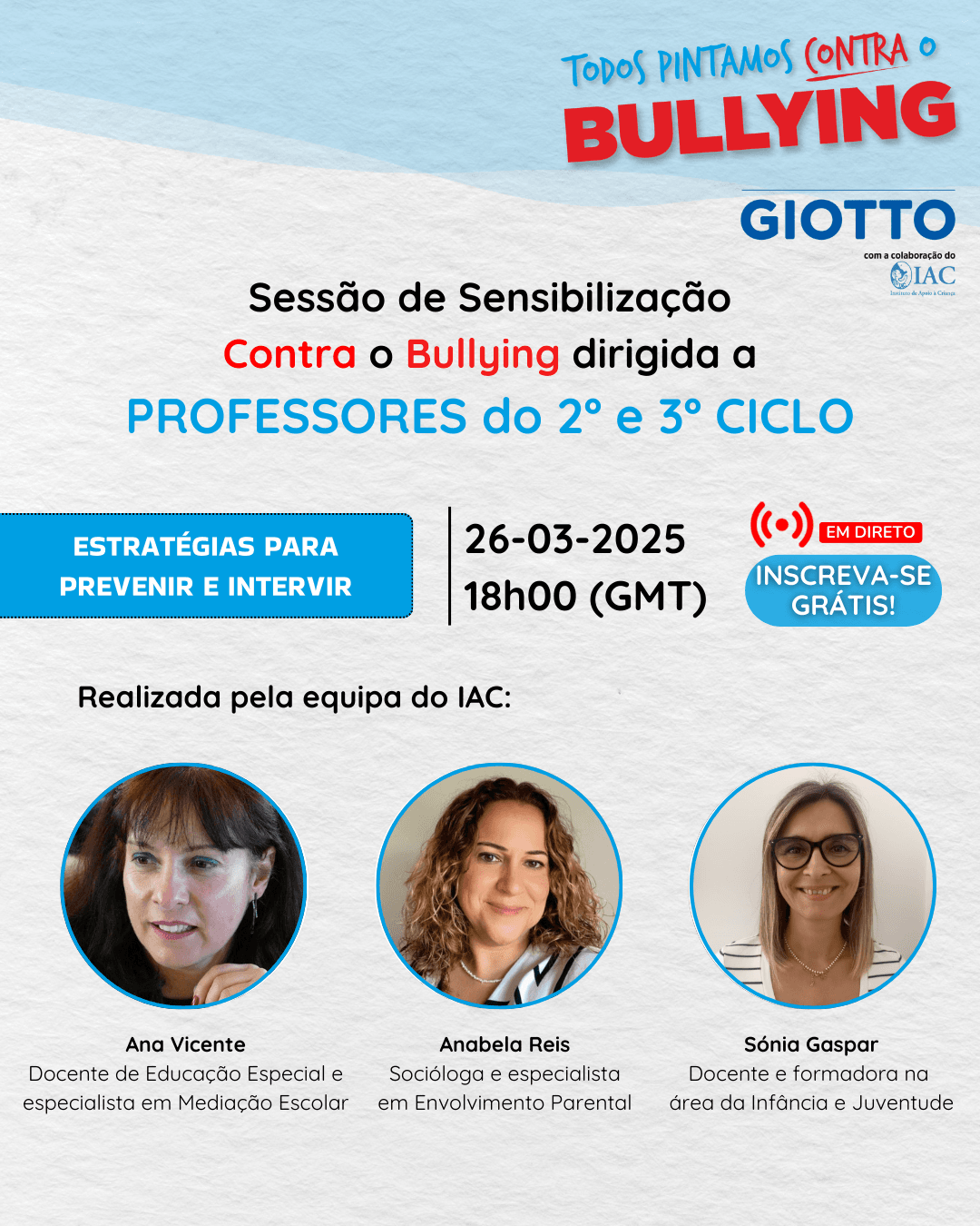 Sessões para professores 2º e 3º ciclo